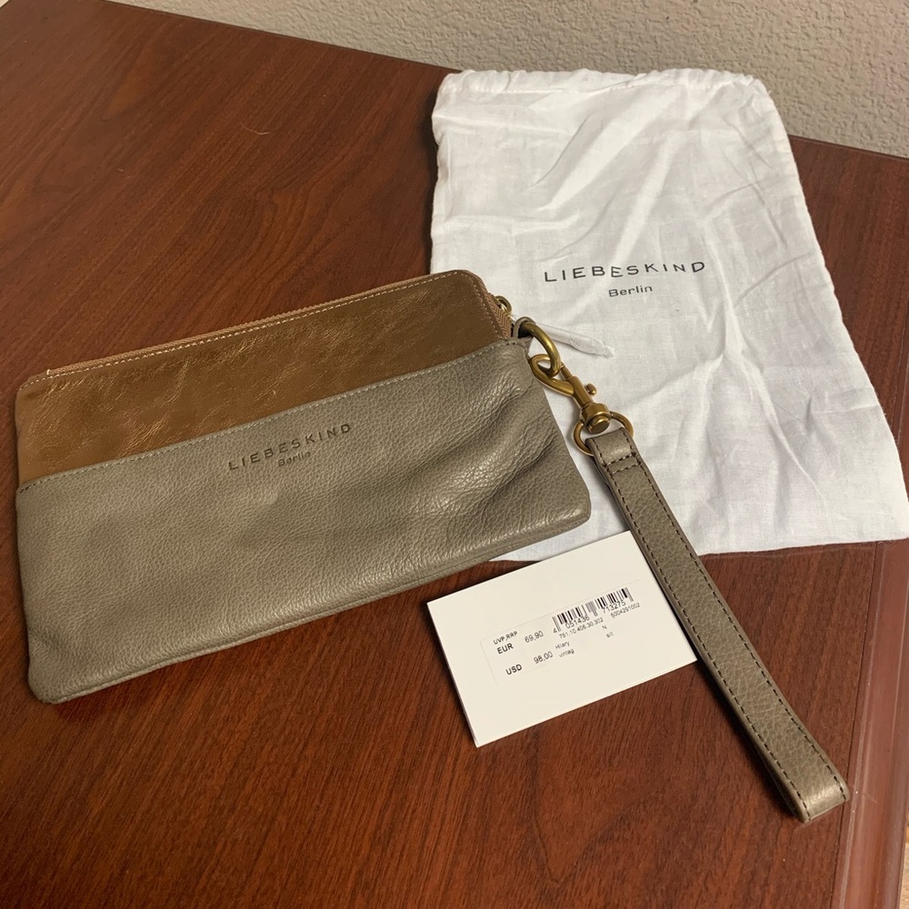 NWT Liebeskind Two-Tone Leather/Suede Wristlet
